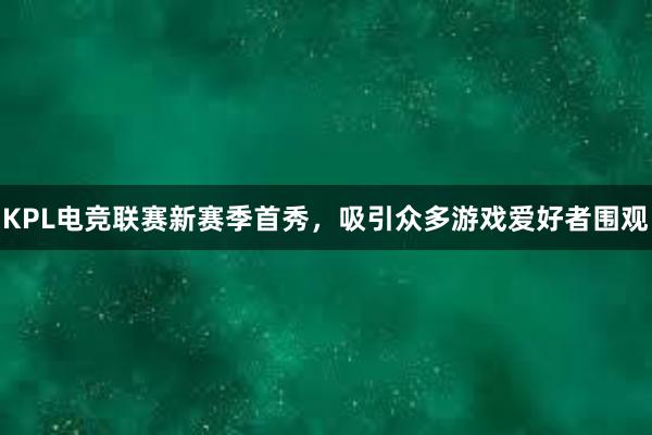 KPL电竞联赛新赛季首秀，吸引众多游戏爱好者围观