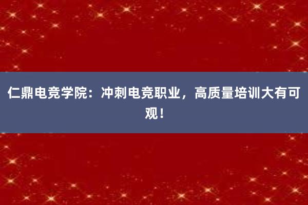 仁鼎电竞学院：冲刺电竞职业，高质量培训大有可观！